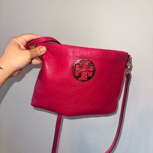 Tory Burch Fuchsia Leather Crossbody Bag